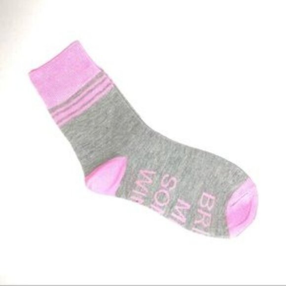 If You Can Read This, Bring Me Some Wine Pink & Gray Socks - Picture 2 of 2